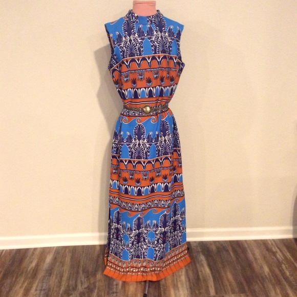 Vintage Dresses & Skirts - SOLD  70s Best Print goddess Column maxi dress